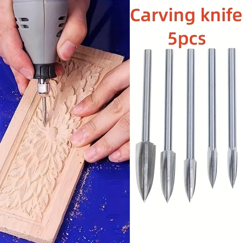 

5 PCS Wood Carving Set Carving Knife Tools Woodworking Carving Knife White Steel Sharp Knife Wood Carving Milling Cutter