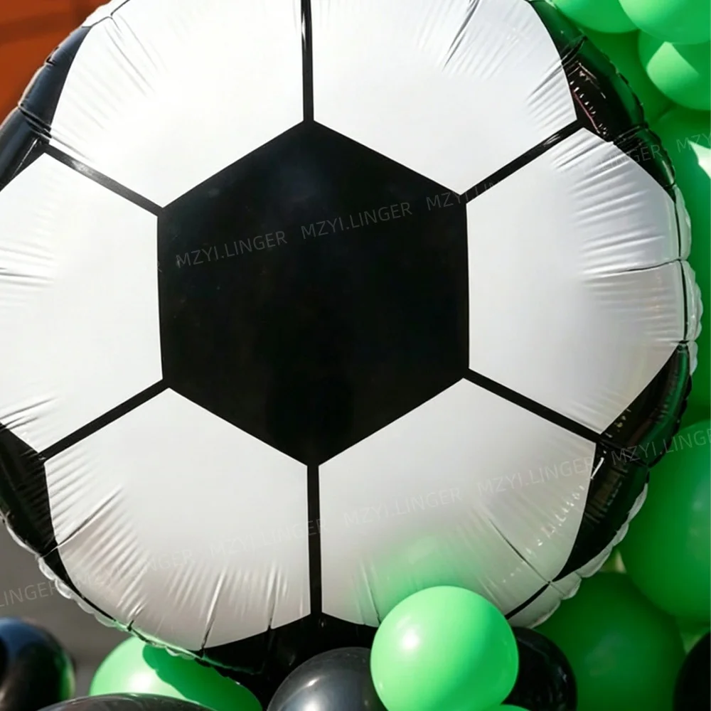 Fußball-Themen-Ballon-Set, 16 Zoll große schwarze nummerierte Ballons 0-9, Fußball-Bedruckte Ballons, Sport-Themen-Geburtstagsparty-Dekoration – Detail 6