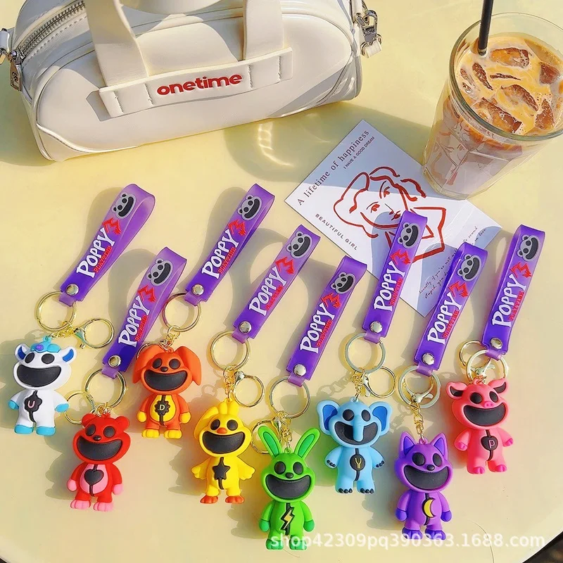 

Newest Smilings Critters Keychain Horror Game Anime Figures Catnap Hopscotch Peripheral Key Rings Chains Backpacks Pendants Widg