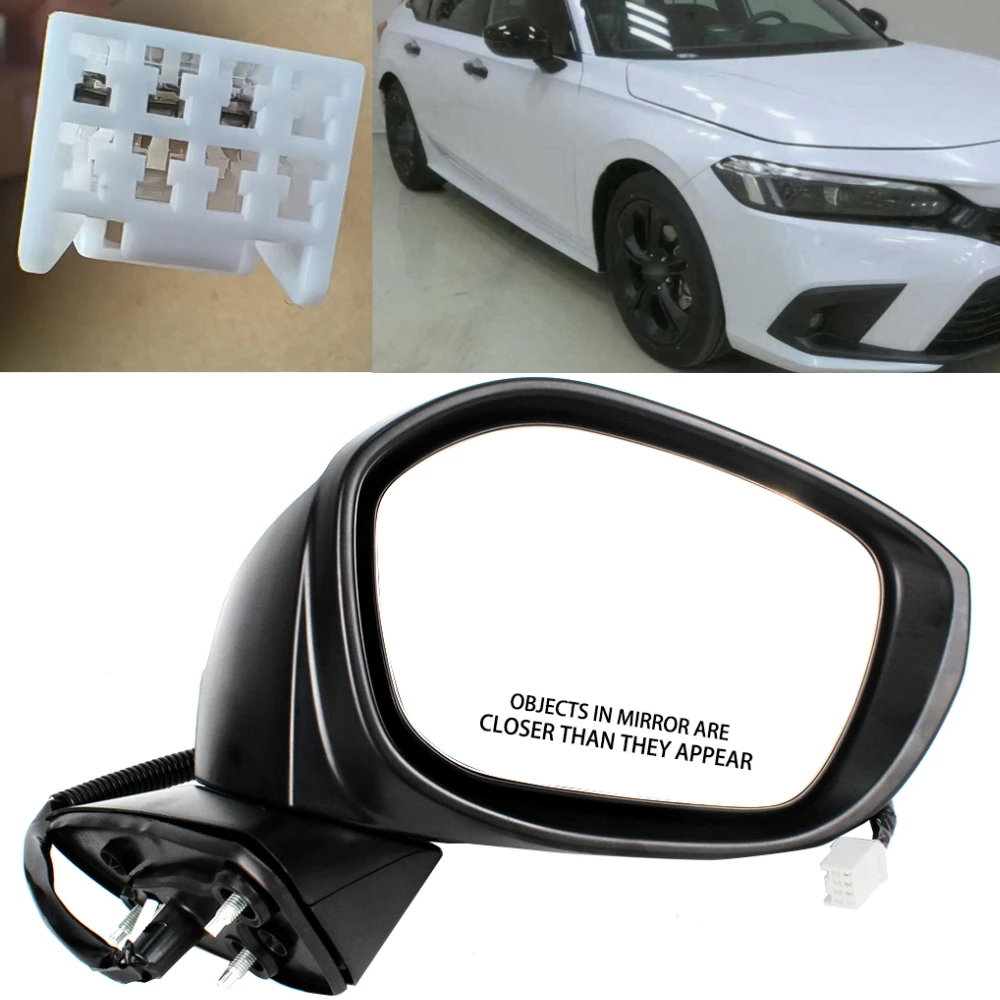 

Right Side 3 Pins Pearl White Painted Power Adjust Reversing Mirror For Honda US Version Civic 2022