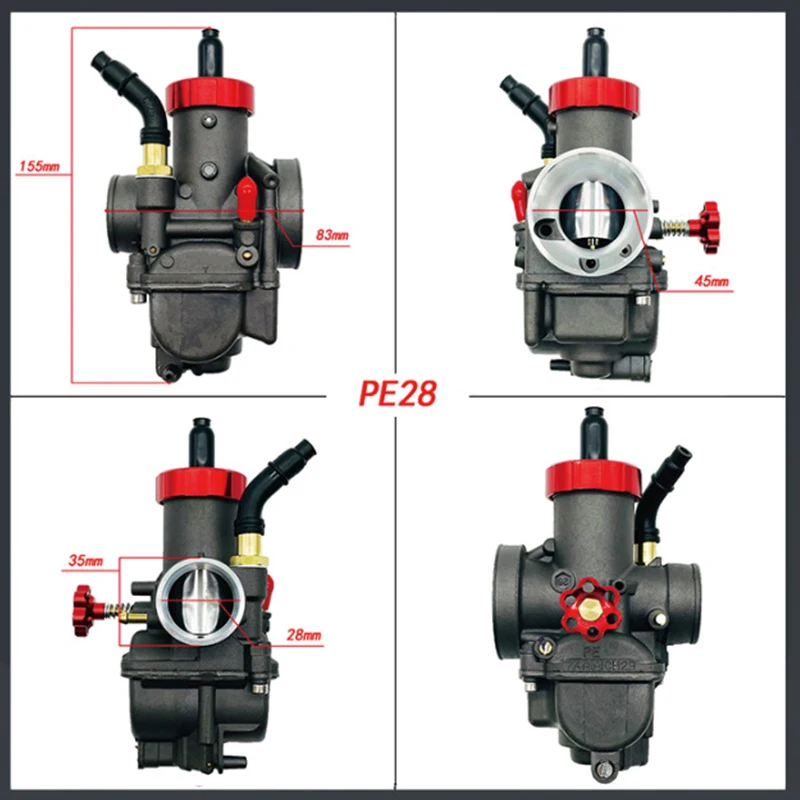 Motorcycle Parts PE28 Carburetor Suitable For ATV Quad Go Kart Dirt Bike KX80 KX100 KX125 CR80 CR85 KSR110 28mm Carburetor