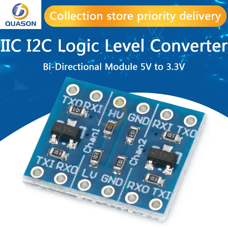 1PCS 2 Channel IIC I2C Logic Level Converter Bi-Directional Module 5V to 3.3V