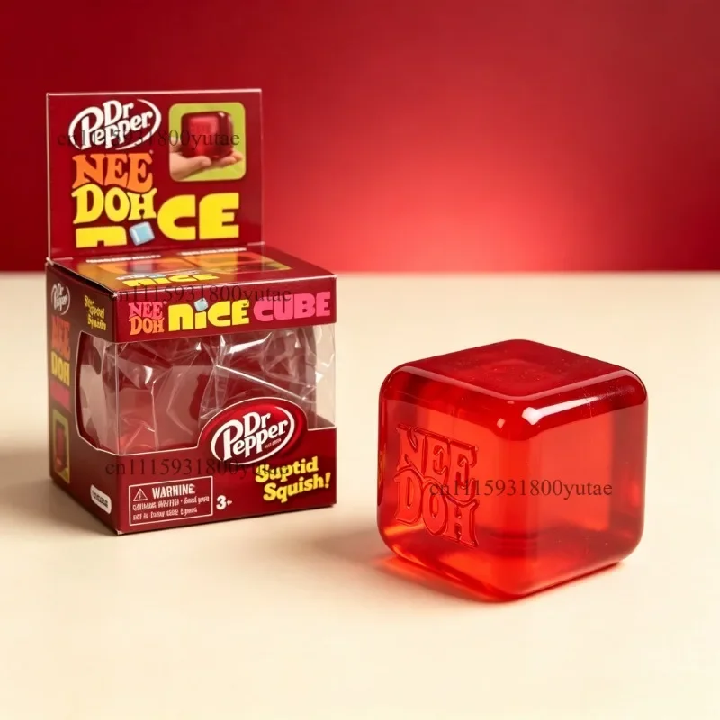 Dr Pepper Nee Doh Nice Cube Squeeze Squish Soft Jelly Cube for Stress Calming Sensory Aid to Ease Anxiety & Daily Tension