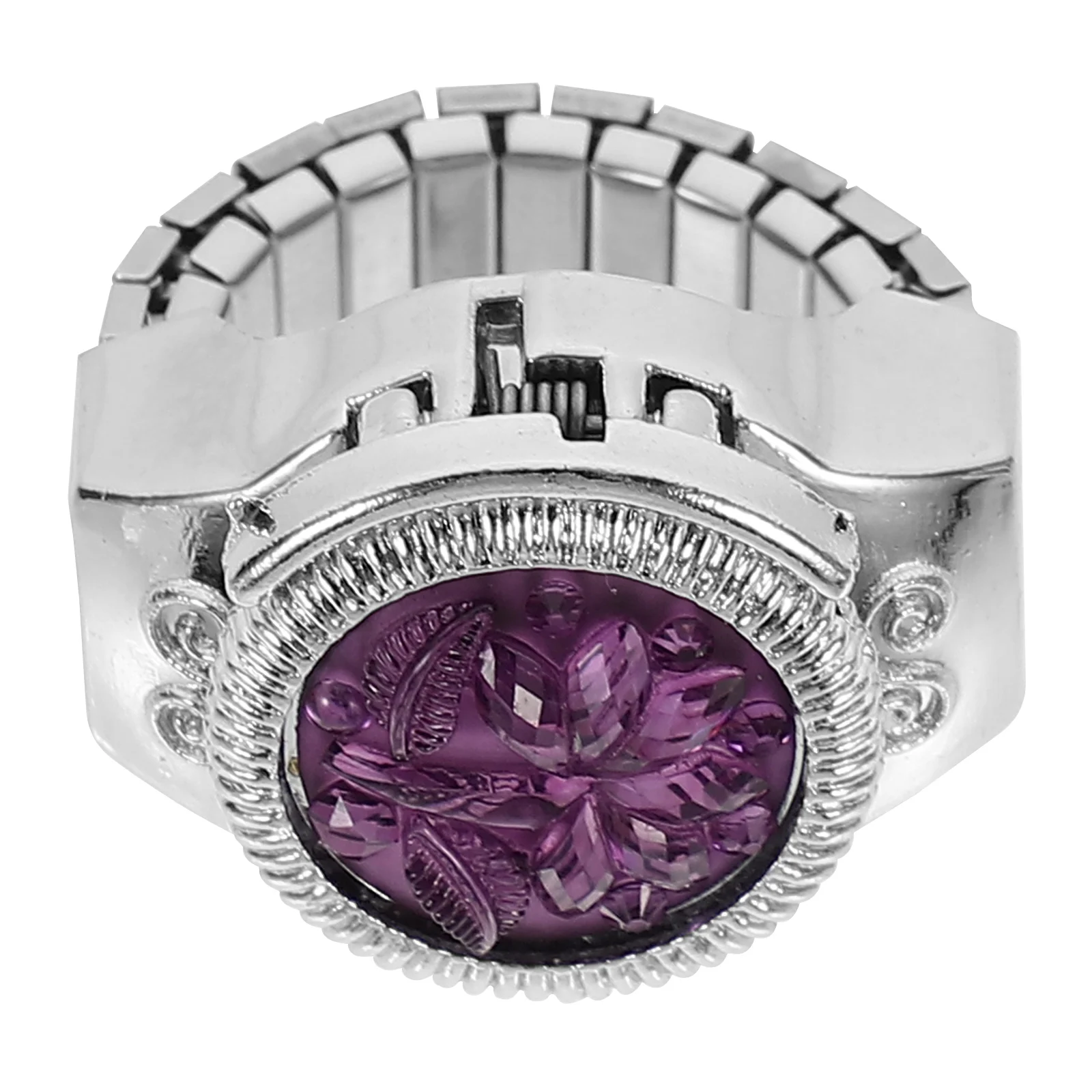 1 قطعة ساعة كوارتز على شكل حلقة رائعة سبائك الزنك سيدة الساعات موضة حلقة ساعة ساعة الزخرفية المحمولة هدية فريدة