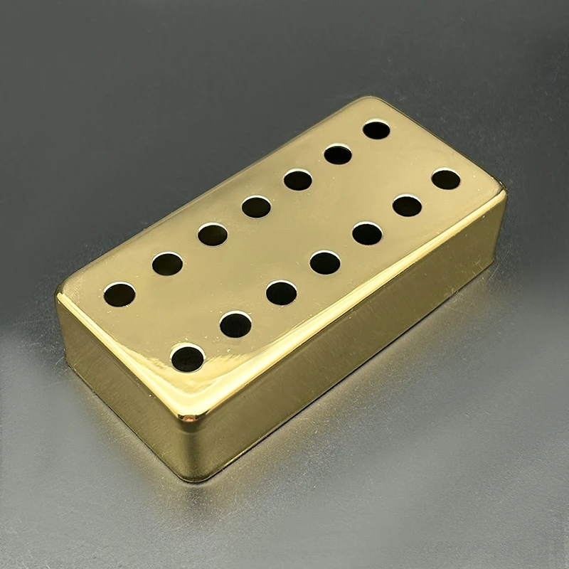 2 Stück Messing 7-saitig 14 Löcher E-Gitarre Pickup Humbucker Abdeckung 80*39mm Stangen abstand 58/62mm Schwarz gold Chrom zur Auswahl