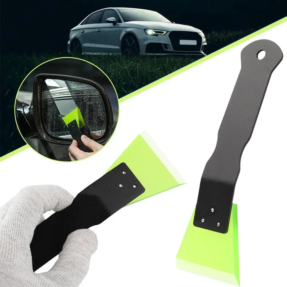 1/2 Pcs Soft Rubber Scraper Metal Handle Squeegee For Wrapping Car Quick Clean Snow Removal Shovel Window Tools S4q0