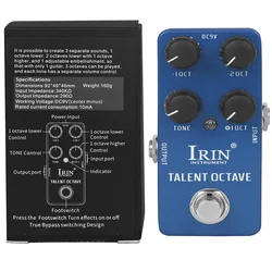 IRIN Talent Octave Electric Guitar Effect Pedal 3 Separate Sounds Effects True Bypass Pedals RS-19 Guitar Accessories Parts