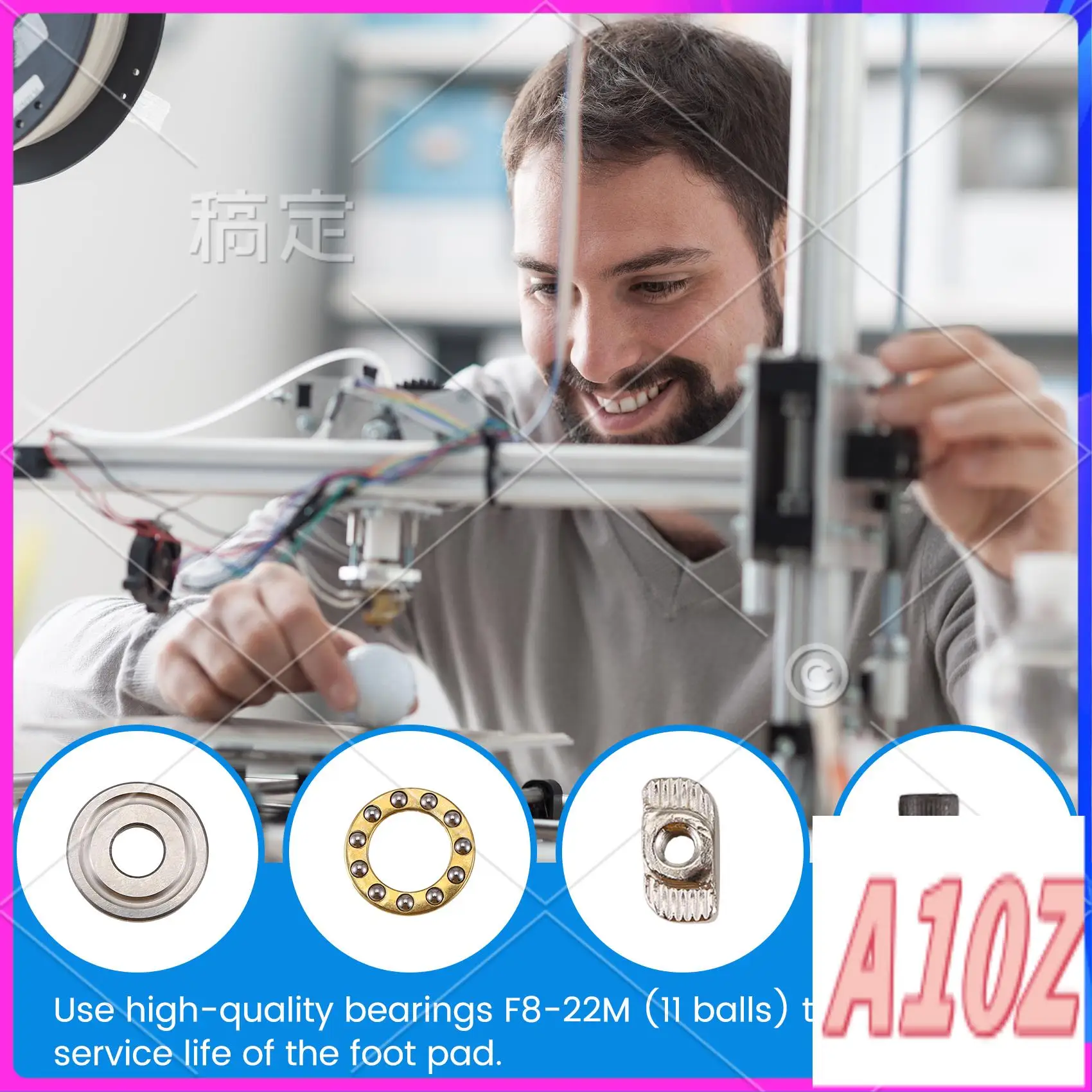 

0Z-Omnidirectional Self-Aligning Anti-Vibration Foot Strong Shock Absorption 3D Printer Foot Pad For Voron 2.4 Bambu X1/P1