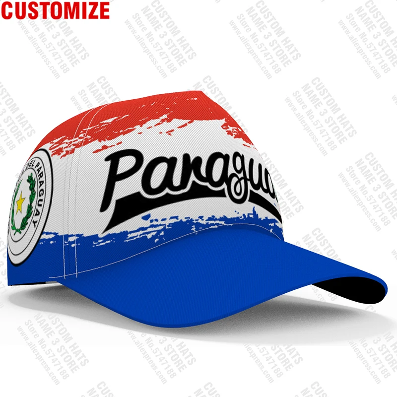 Paraguay Baseball Caps Custom Name Team Logo Py Hats Pry Country Travel Paraguayan Nation Spanish Republic Flag Photo Headgear