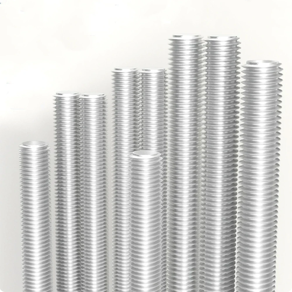 M6 M8 M10 M12 M14 M16 6061 Aluminum Alloy Fully Threaded Rod Metric Thread Stud Bar Full Thread Screw Rod Fastener Hardware