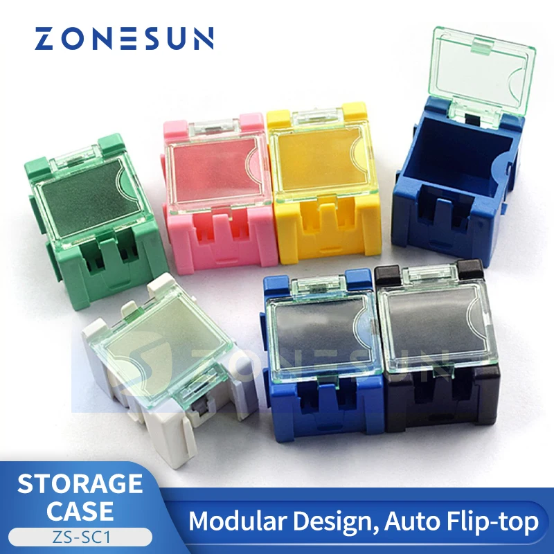 ZONESUN ZS-SC1 Plastic Storage Boxes Cases Jewelry Organizer Component Box Compartment Containers for Custom Letter Stamps