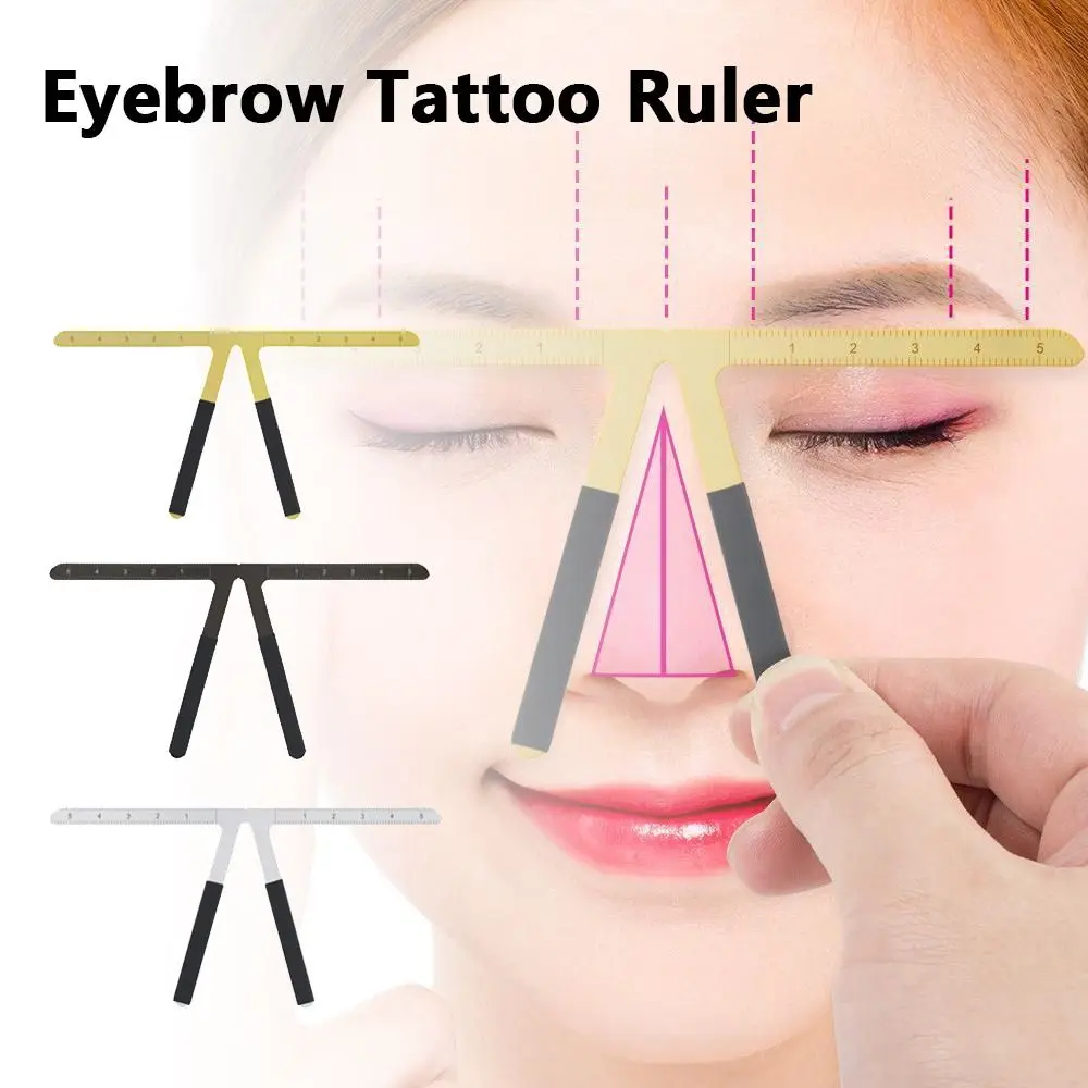 3D Eyebrow Tattoo Ruler Reusable Accurate Microblading Eyebrow Stencil Metal Easy To Use Balance Shaper Template Makeup Tools