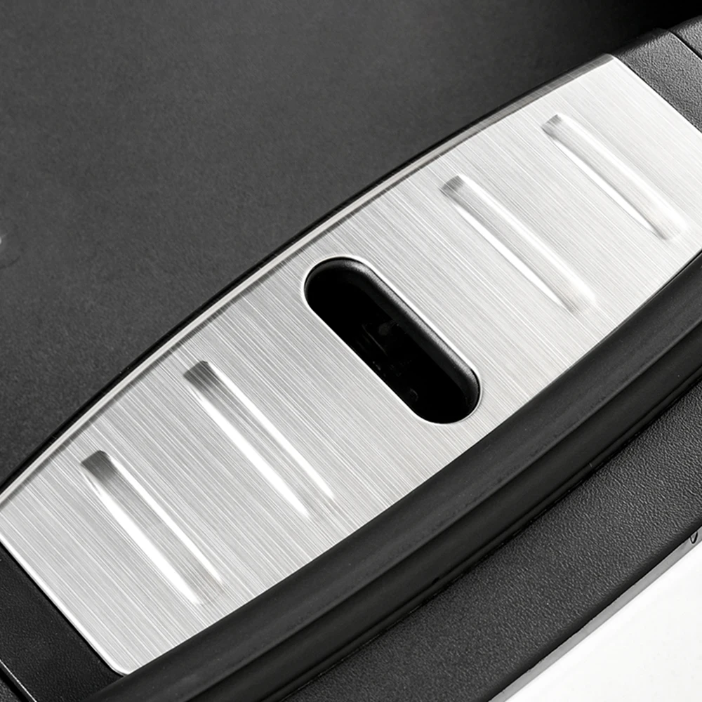 Stainless Steel Protective Plate for 2017-2023 Tesla Model 3 Front Trunk Lock Guard Auto Parts Door Sill Cover Protector