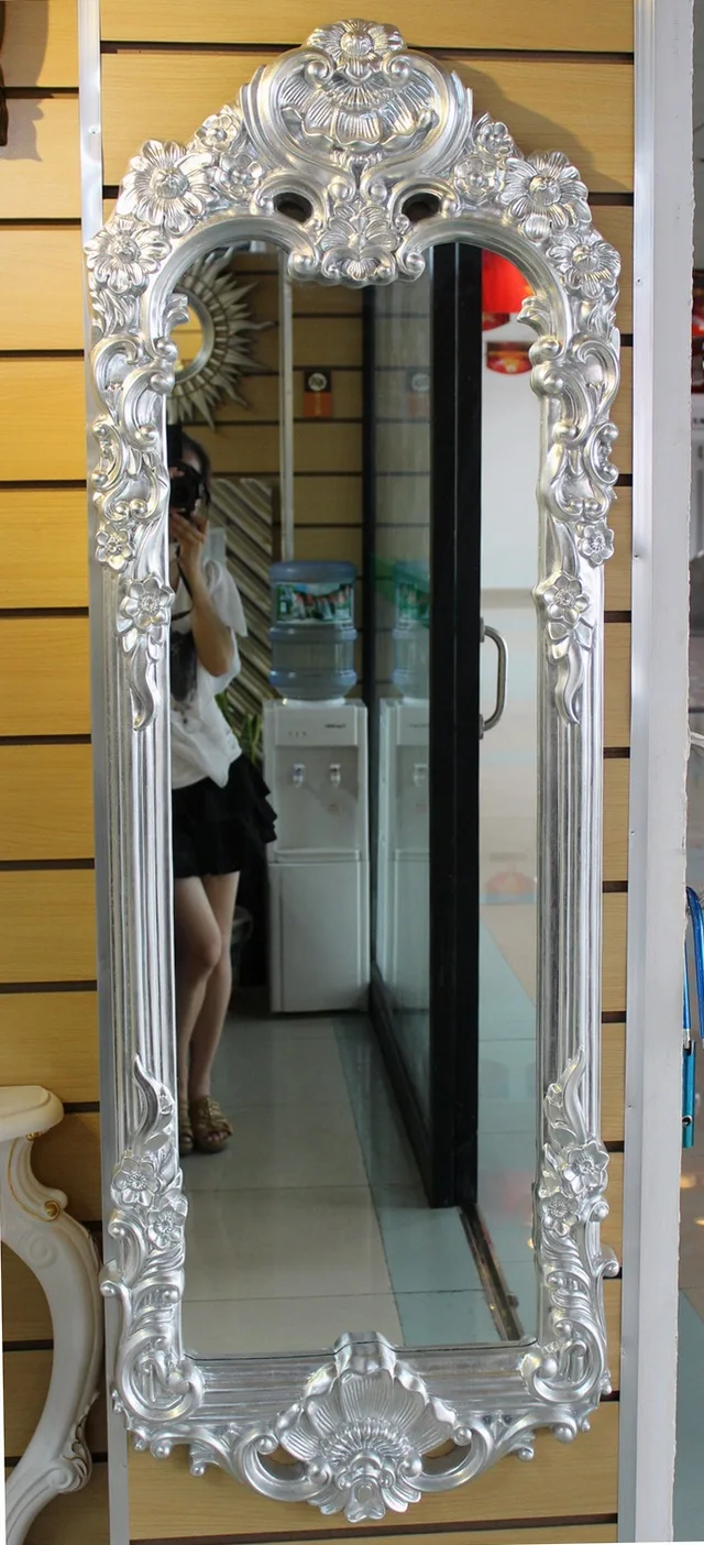 Miroir pleine longueur sculpté rétro européen et américain, magasin de vêtements, miroir ajusté pour tout le corps