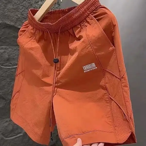 

plus Size Summer Lightweight Me Casual orts Men's Split Design Splice Sports Beach Pants Loose Fit Straight Leg Breathable