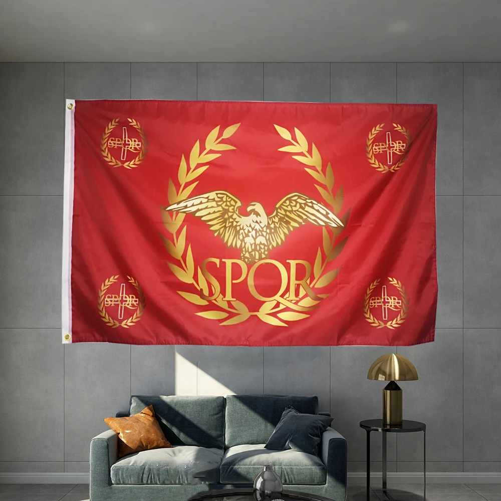 

Western Roman Empire Flag Senate People of Rome SPQR Flag hot sell goods 3X5FT 150X90CM Banner brass metal holes