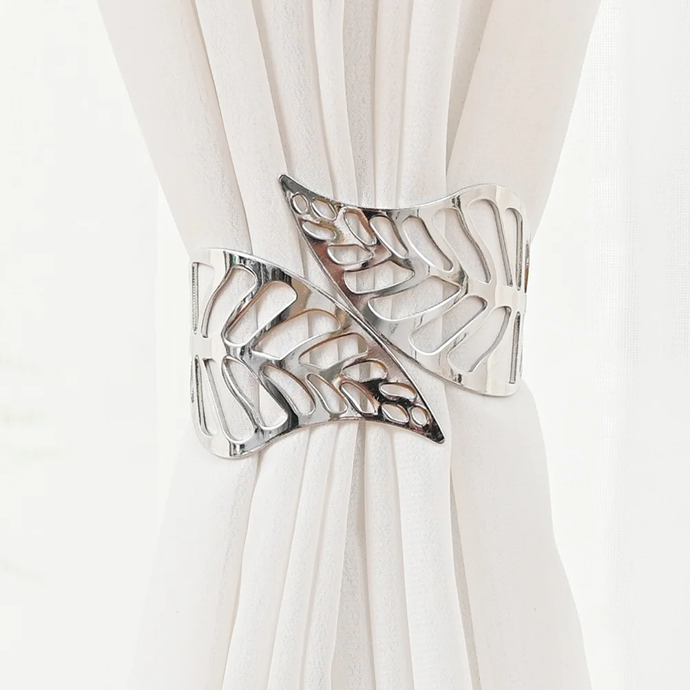 2 قطعة سبائك الستار جوفاء ورقة الستار تحديد أبازيم تصميم لا لكمة اللازمة لغرفة المعيشة غرفة نوم اكسسوارات الديكور المنزل