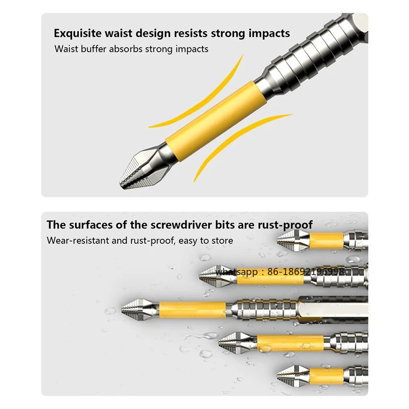 Non-slip PH2 Magnetic Batch Head Cross Screwdriver Hardness Drill Bit Screw Driver Hand Tools 25/50/65/70/90/150mm