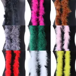 2M Feathers Boa For Christmas Tree Pink Turkey Fluffy Feather On Ribbon Wedding Dress Shawl Decorative DIY Crafts Feathers