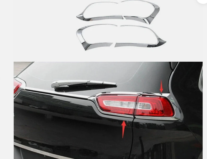 

Chrome Rear Taillight Tail Light Lamp Cover Trim for Jeep Cherokee (KL) 2014-2022