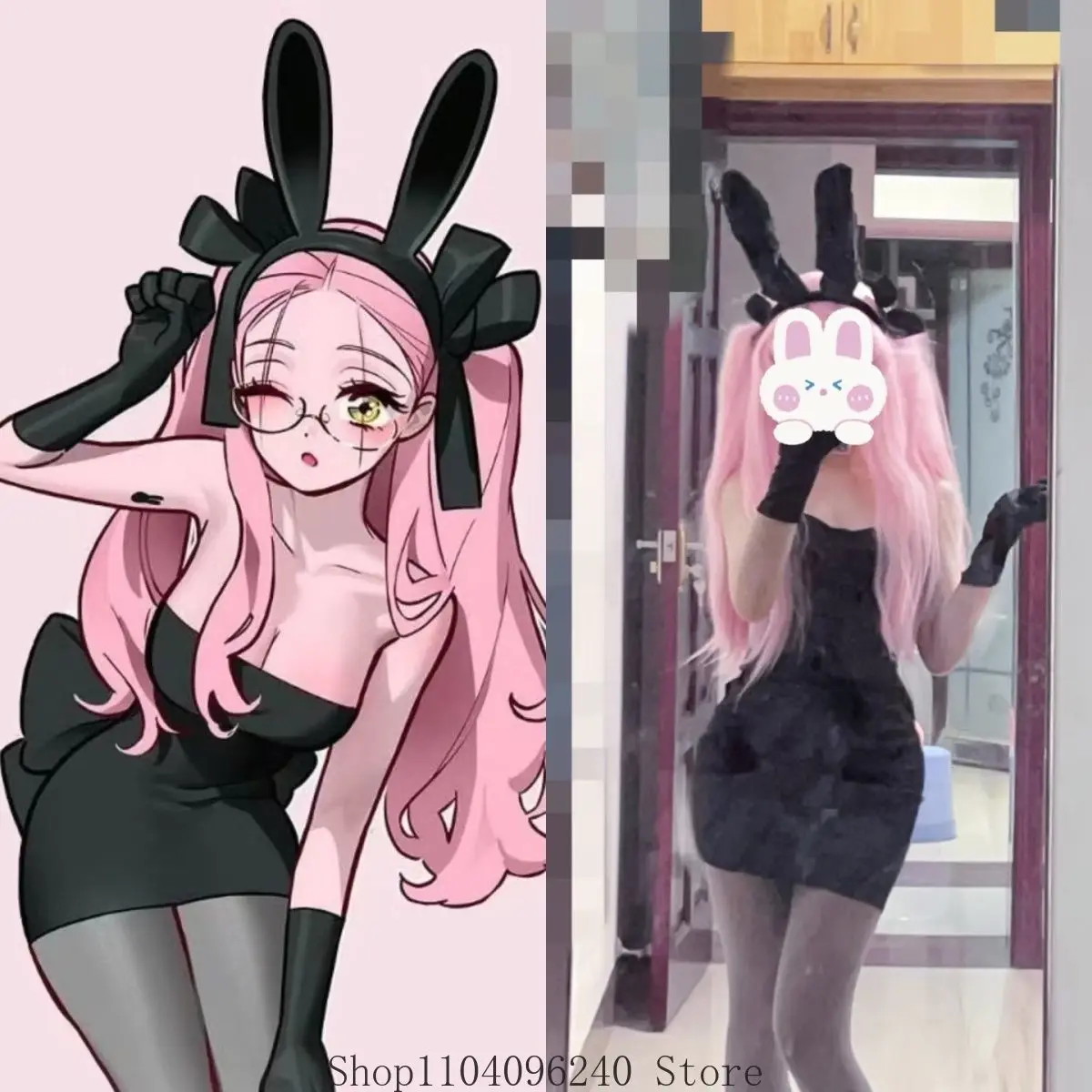 

Alien Stage Mizi Game Cosplay Costume Uniform Anime Clothe Halloween Costumes for Women Man Full Set Black Strapless Skirt