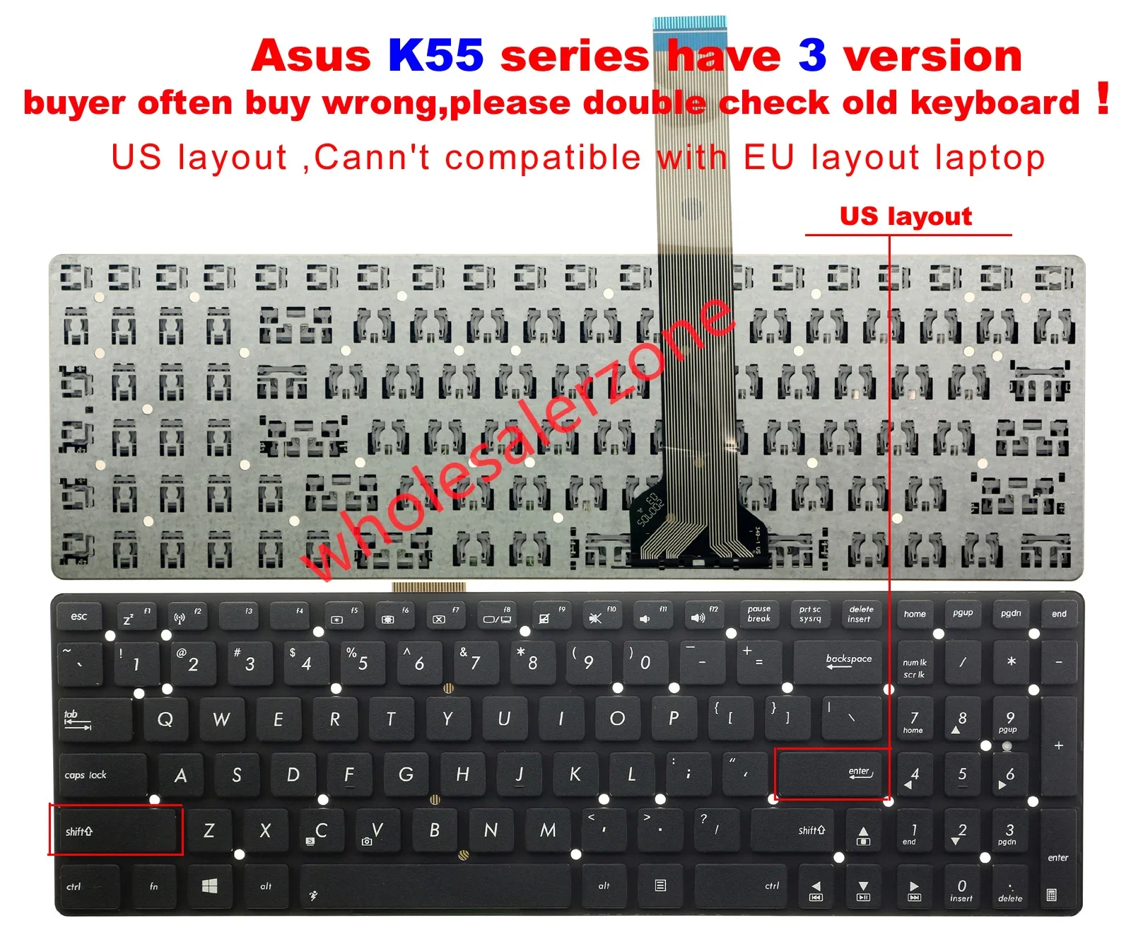 For Keyboard ASUS A55 A55A A55DE A55N A55V A55VD A55X A751 A751L A751LX5200 laptop 0KNB0-6100US00 9J.N2J82.R01 0KNB0-6121US00