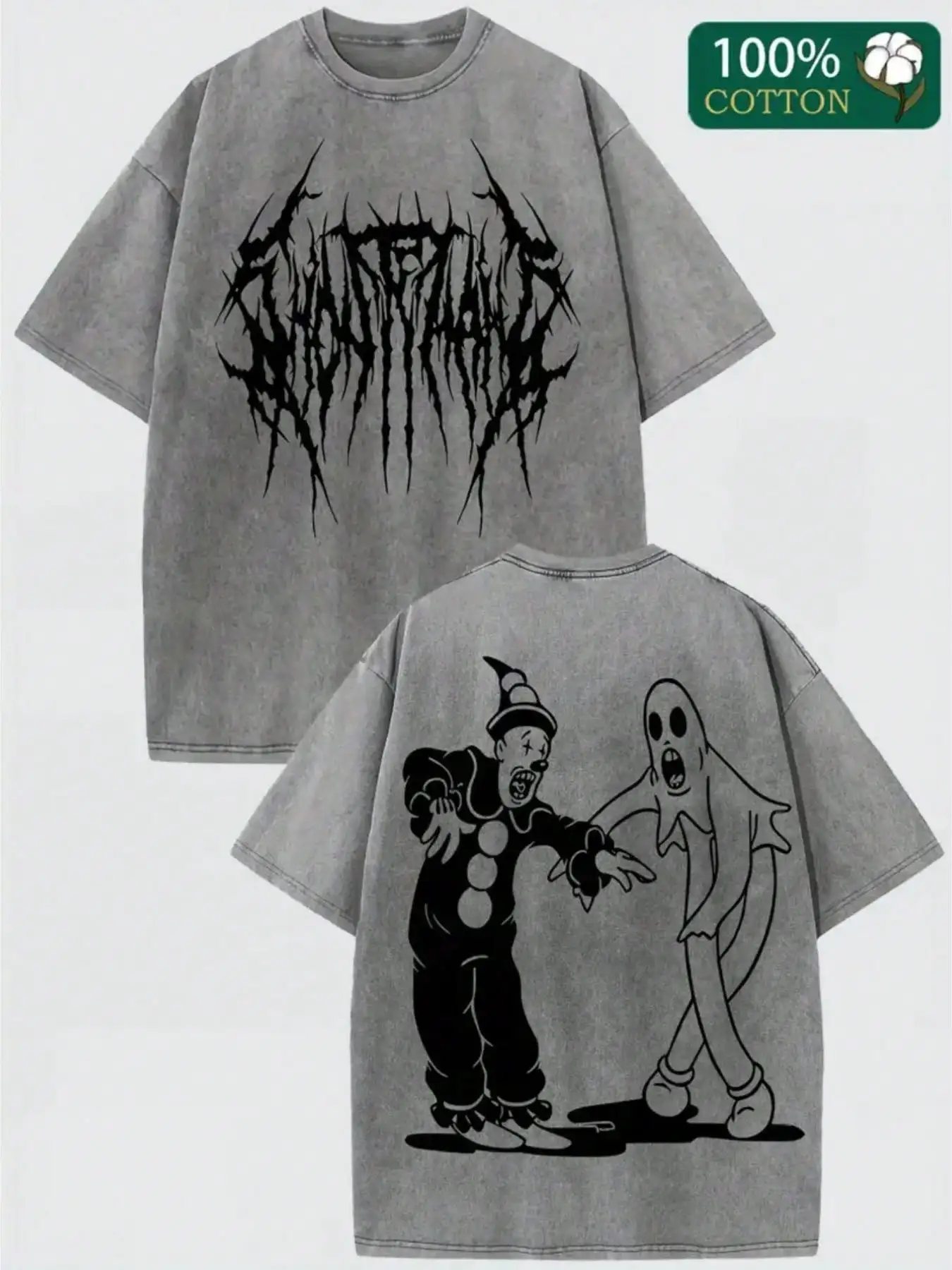 

Футболка с принтом Ghostmane Clown, 100% хлопок, свободный крой, готический уличный стиль для мужчин и женщин