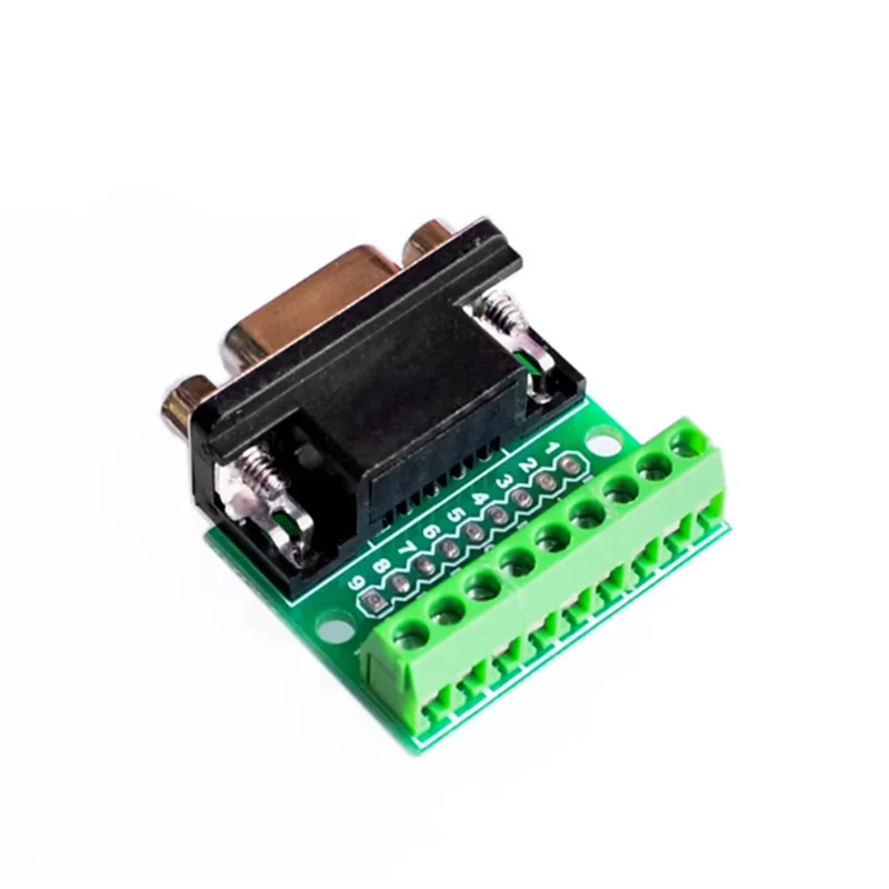 DB9 Male/Female Connector Screw Terminal Adapter Board 9-pin 9-hole RS232 RS485 Conversion Board