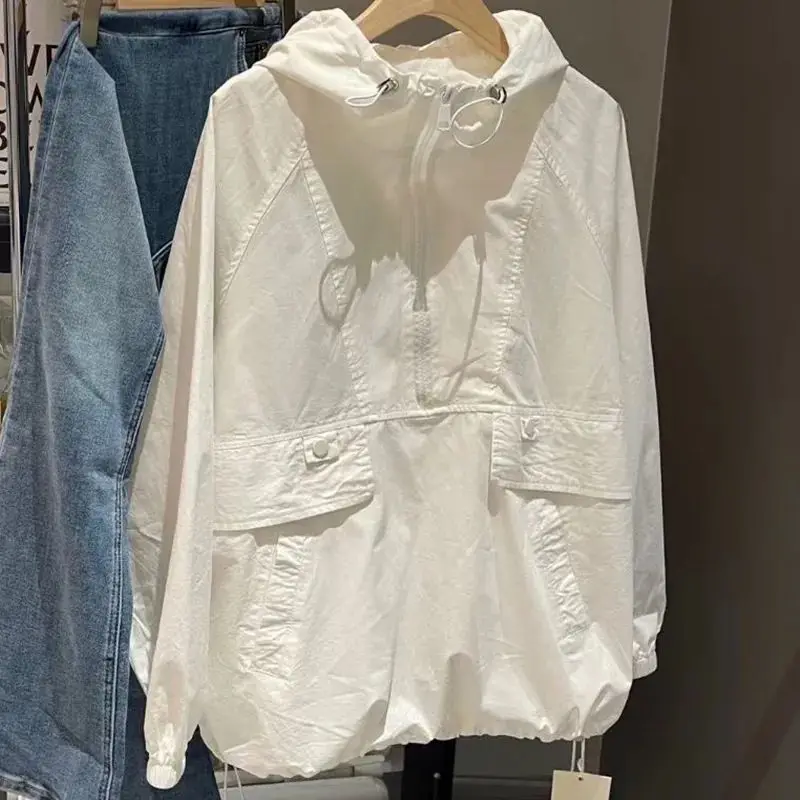 

Женская летняя свободная универсальная солнцезащитная одежда 2025, длинное пальто Sve ort Length с большими кетами