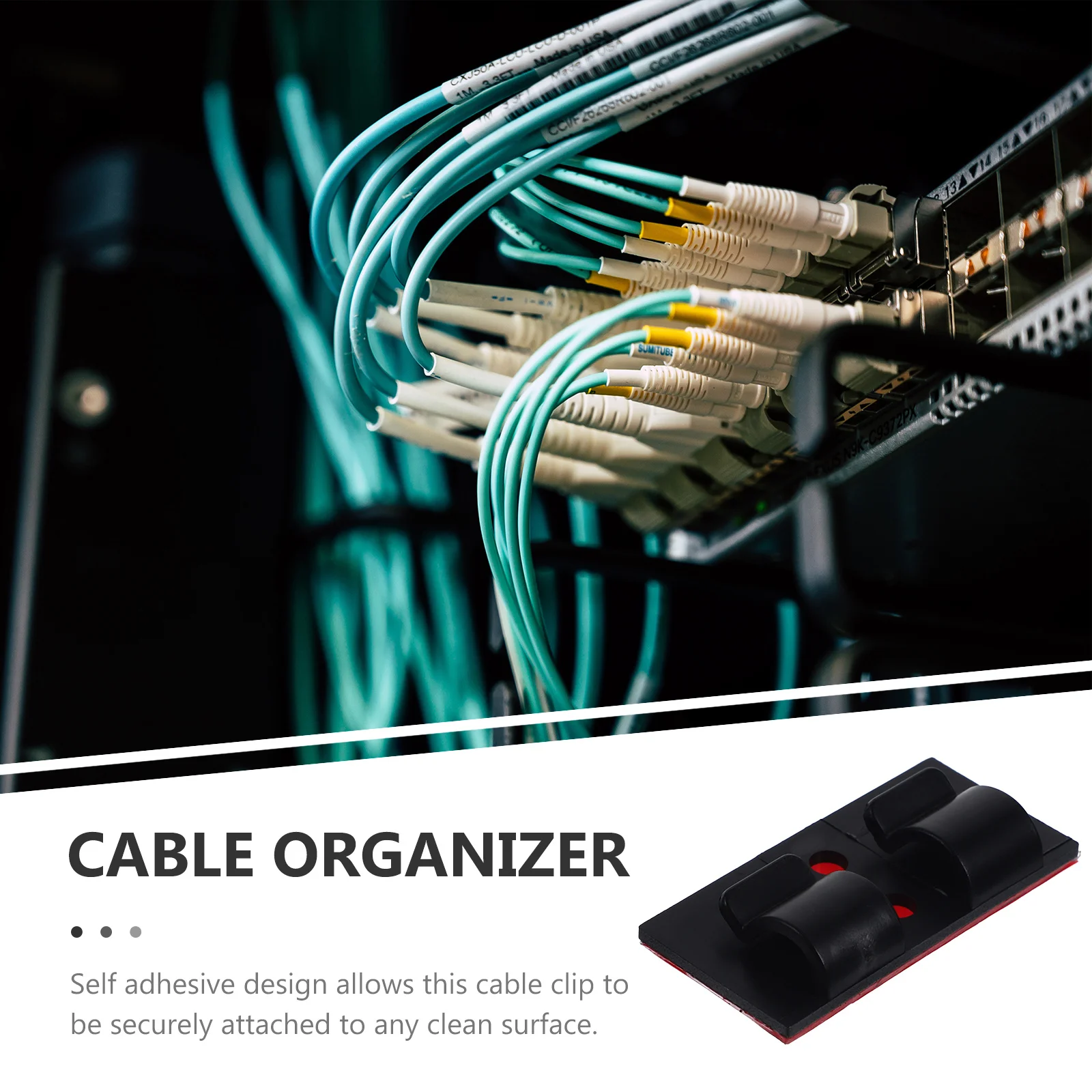 25Pcs Adhesive Cable Clips Strong Hold Wire Organizer for Cord Management on Desk Wall Office Car Mount Cord Management