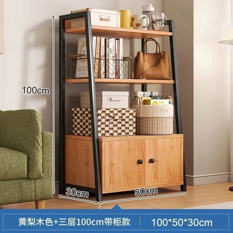 DSA trapezoidal shelf floor-to-ceiling locker multi-layer storage wrought iron bookshelf household living room shelf display