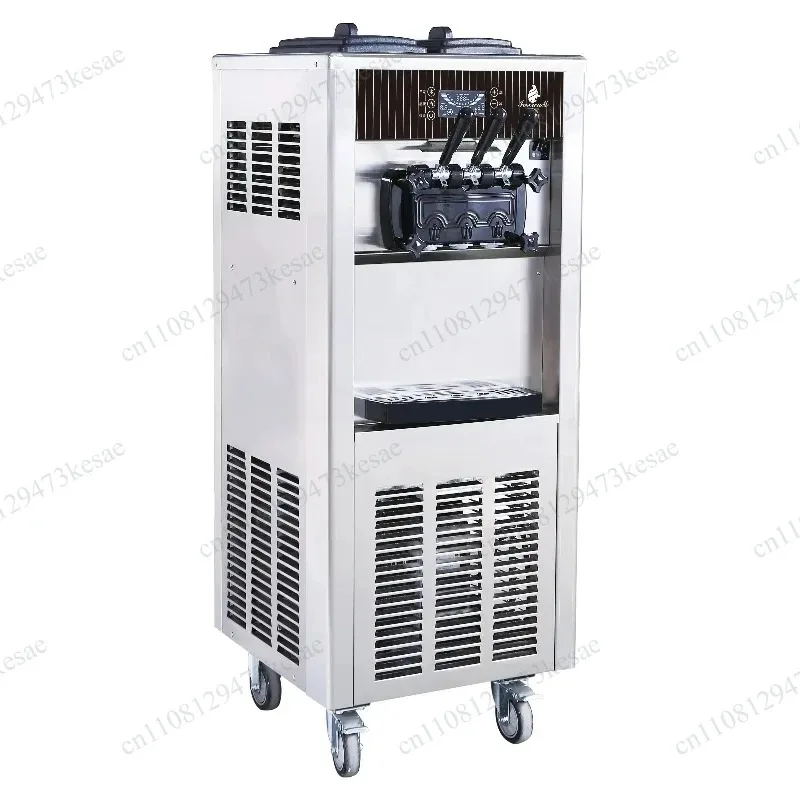 Commercial Ice Cream Machine Automatic 2200W Soft & Hard Serve Maker 20-28L/H LCD Display