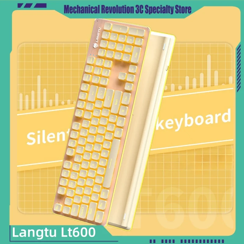 

Langtu Lt600 membrane Touch Silent Wired Keyboard Abs Material 104 Key Laptop Office Waterproof Gift Keyboard Cool Lighting