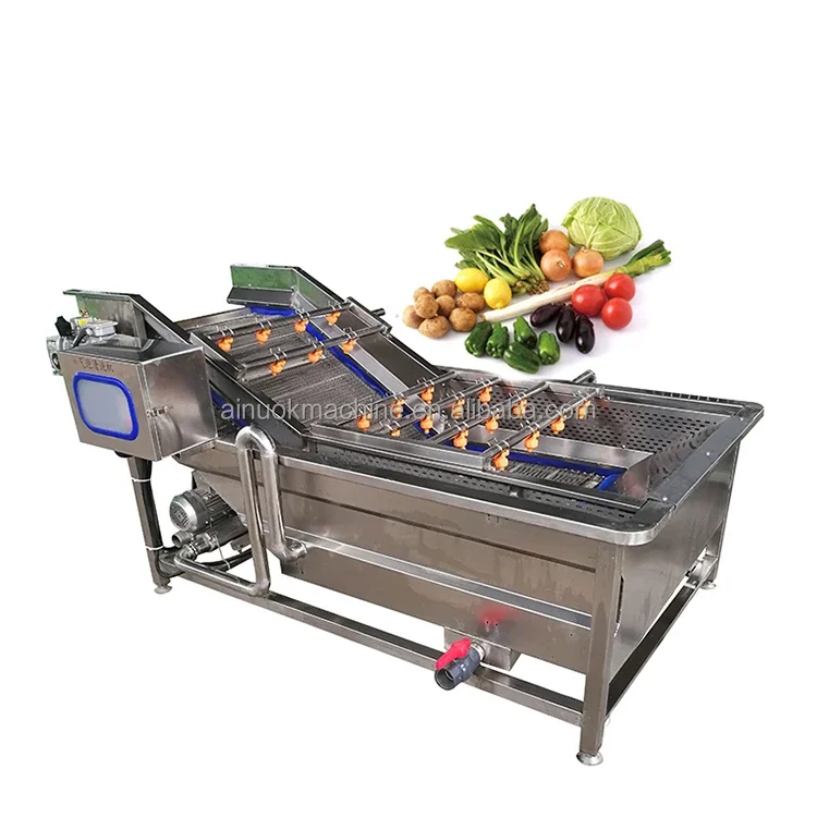 Máquina de limpieza de verduras con burbujas multifuncional, lavadora de frutas, industria