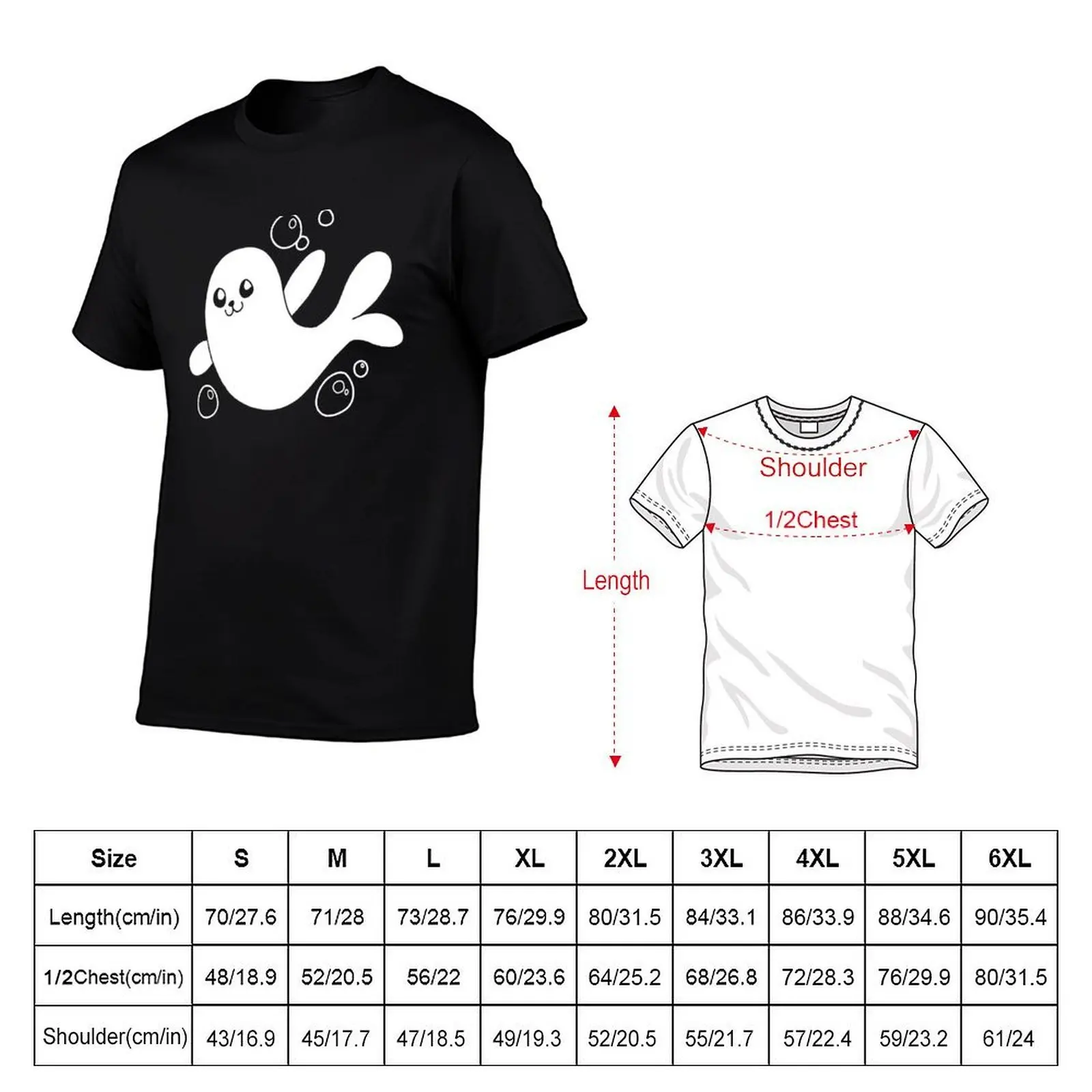 Friendly Seal Says Hi T-Shirt topping kawaii clothes t shirts for men graphic