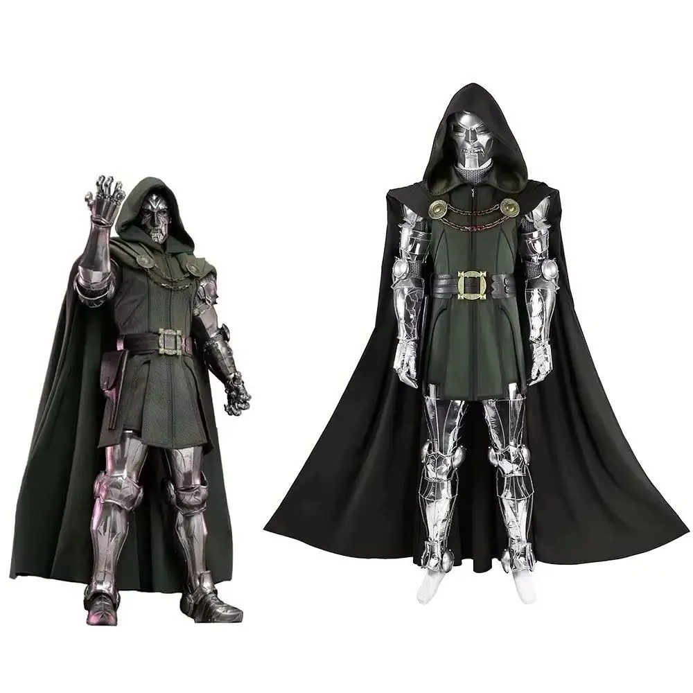 

Костюм для косплея Дума, мужской панк-плащ с капюшоном, боевая форма, костюм супергероя, наряд для Хэллоуина, карнавала, вечеринки, маскировка воина