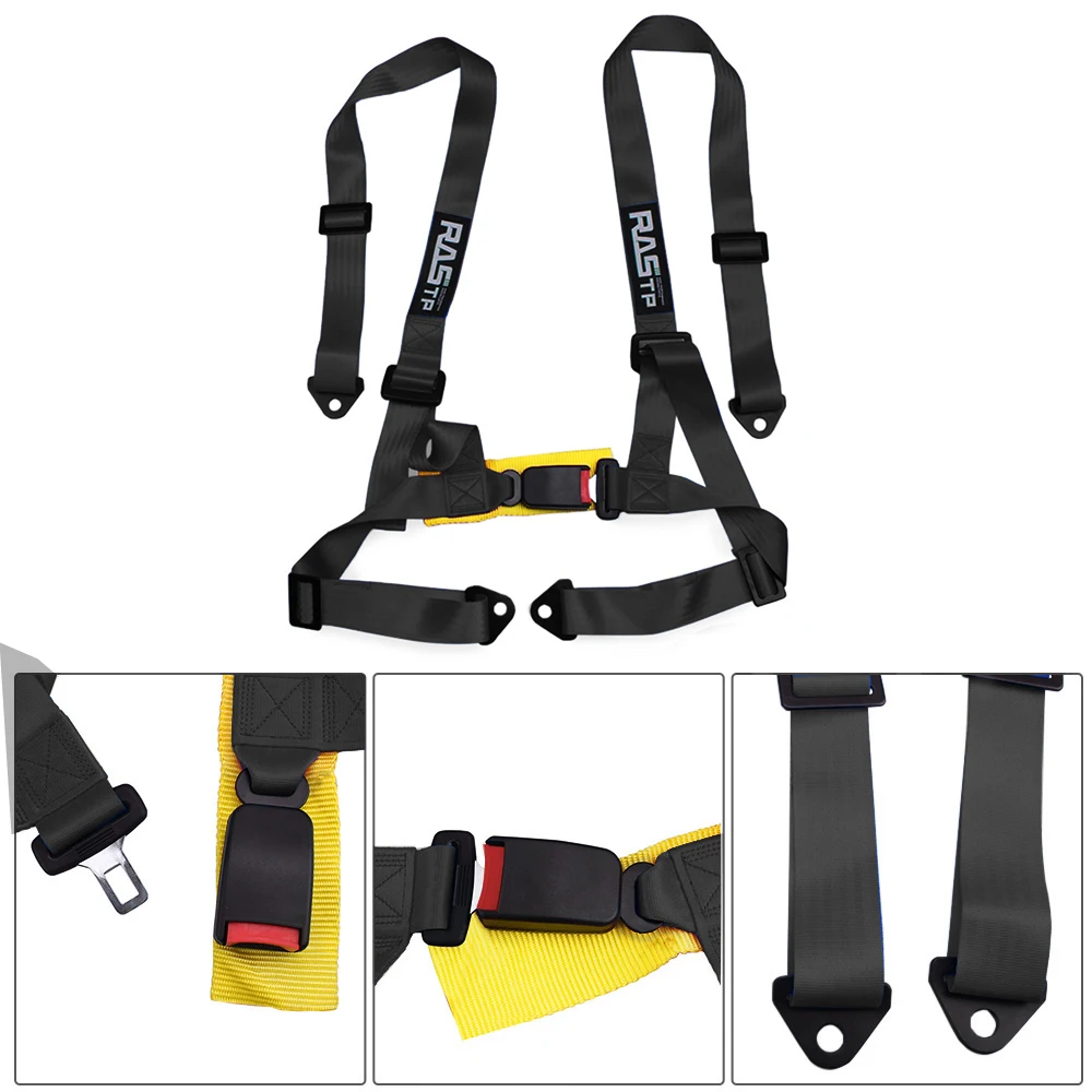 RASTP-2 inch Universal 4 Point Bolt Mounting Racing Seat Belt Safety Harness High Grade Strap Nylon Belts RS-BAG032-TP