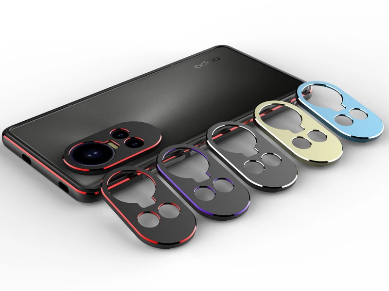 Bumper for Oppo Reno 10 Pro 5G CPH2525 Metal Aluminum Frame Case Cover for Oppo Reno 10 5G CPH2351 with Camera Lens Protector