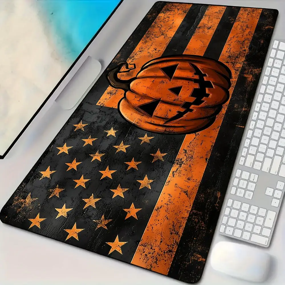 

Дизайн флага на тему Хэллоуина Коврик для мыши Настольный коврик с прошитыми краями Основание из натурального каучука Аксессуары для ПК Игровой коврик maus pad