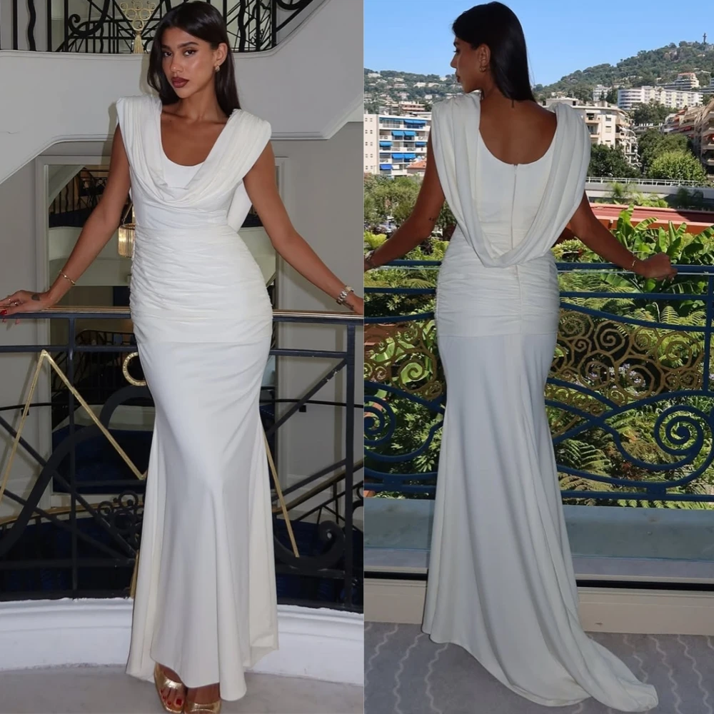 

Customized Classic Jersey Scoop Evening Dress High Quality Mermaid Prom Dresses Delicate Sleeveless Special Occasion Gowns