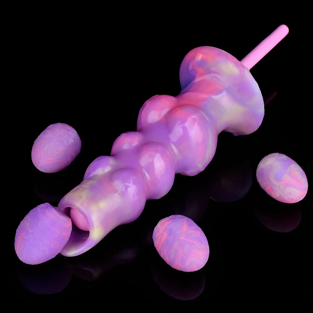 LEZEE Big Knot Anal Plug Ovipositor Toy Hand-Push Lay-Egg Animal Dildo Fantasy Glowing In The Dark Masturbator Sex Toy For Adult