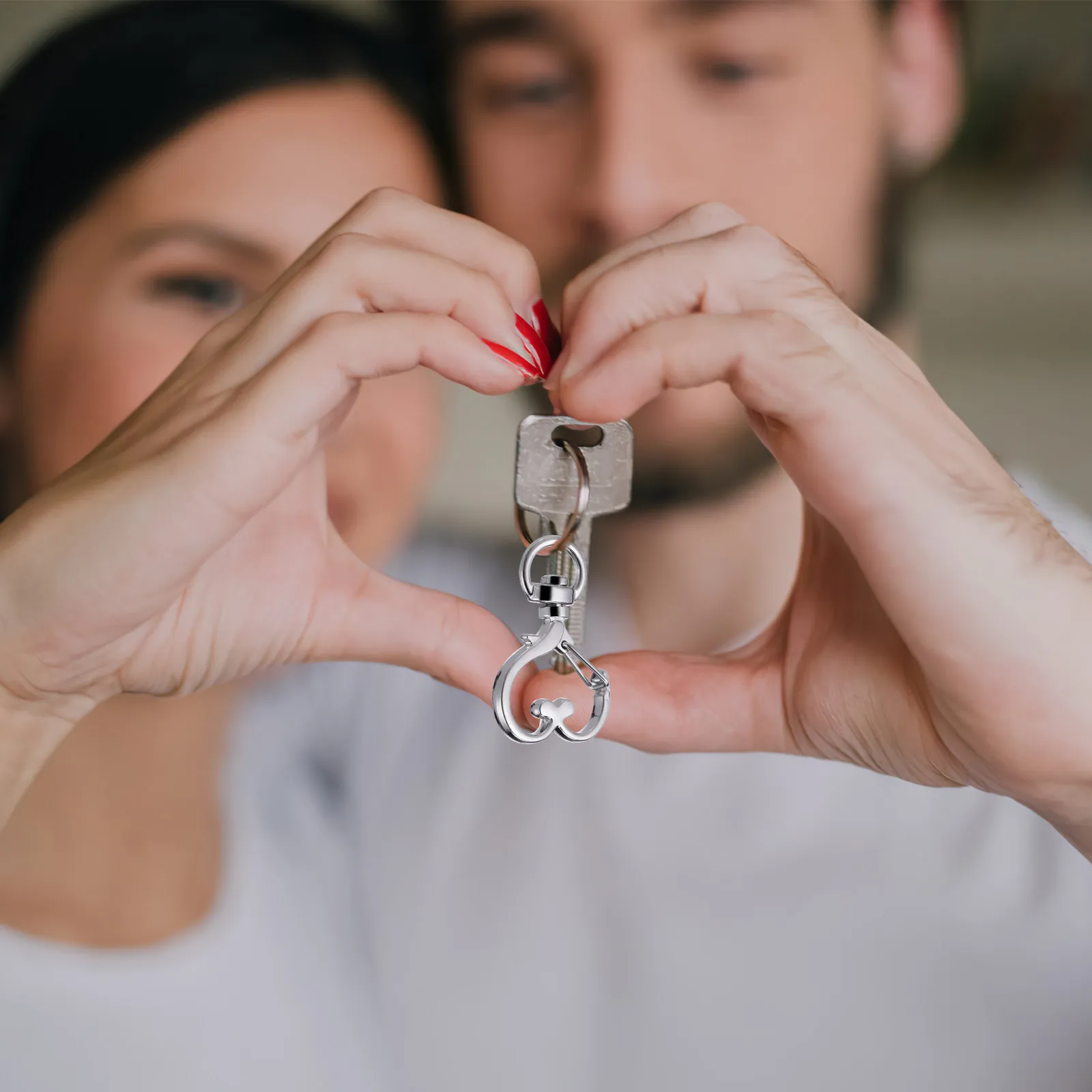 20Pcs Opening Lobster Clasps Keychain Clips Heart Star Shape Wear Resistant Metal Buckle Ring for DIY Necklace Handbag Hardware