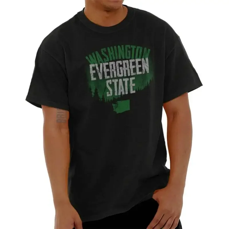 Washington Evergreen WA Pacific Northwest Adult Short Sleeve Crewneck Tee