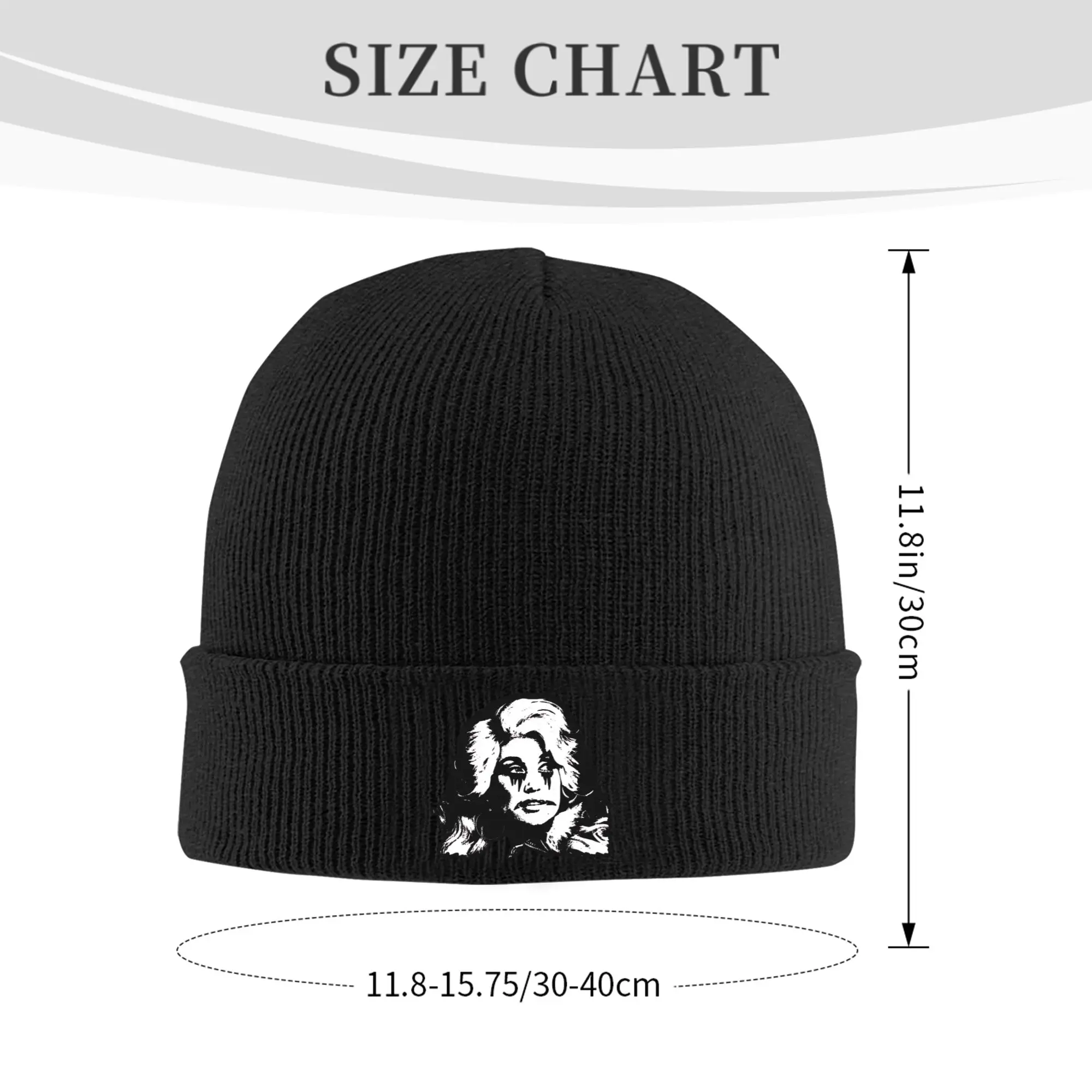 Black metal dolly parton Knitted Hat for Women Men Beanies Winter Hats Acrylic  Warm Caps