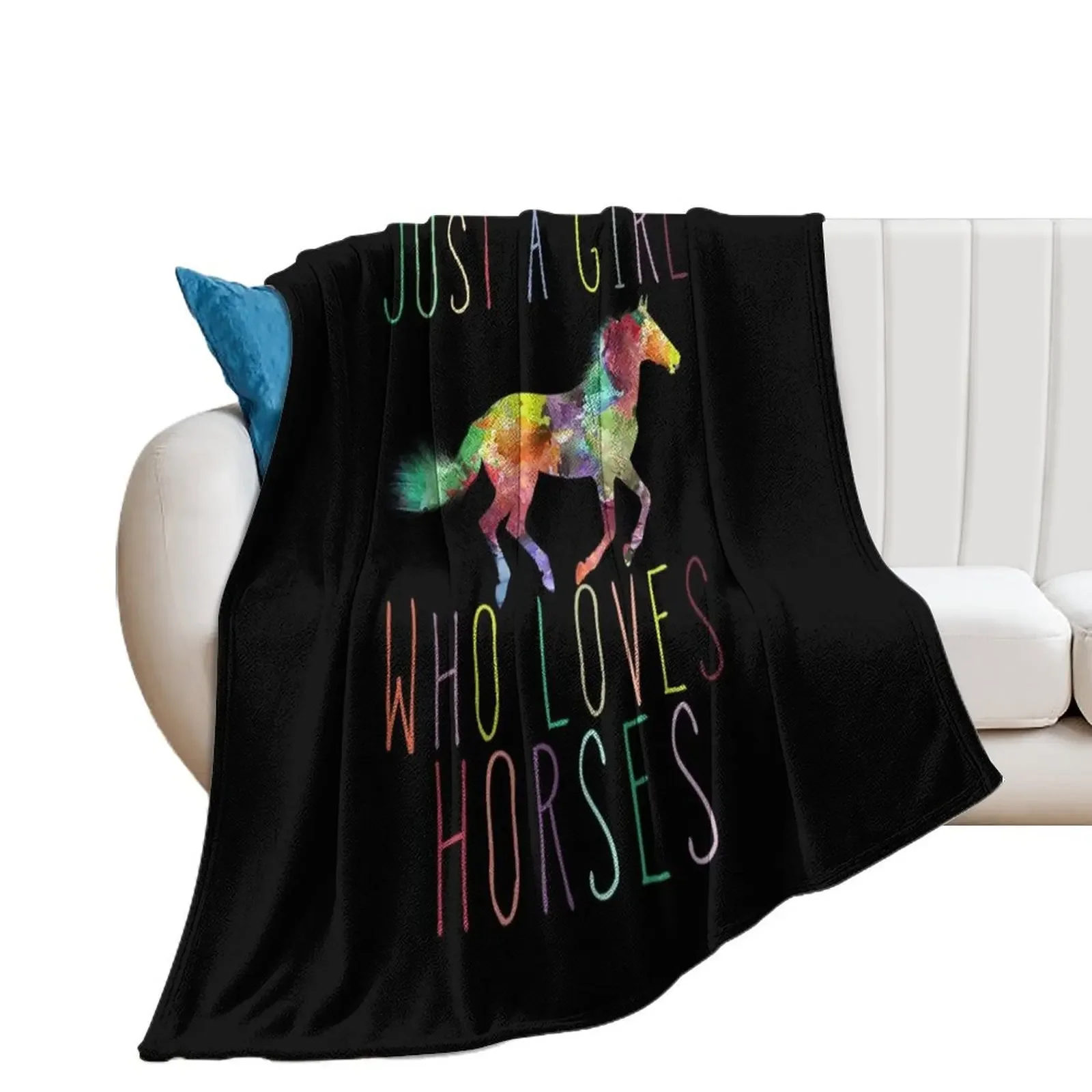 

Just A Girl Who Loves Horses Throw Blanket Thermal Fashion Sofas Blankets