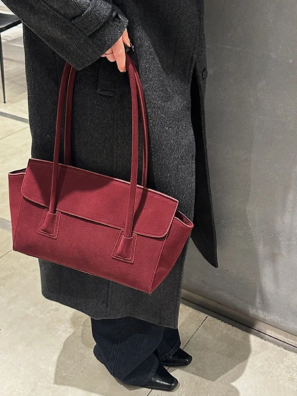 

Сумка-тоут ANAN из натуральной кожи, ретро-красная, большая вместимость, для повседневного использования, на одно плечо, женская, осень-зима, новинка 2025