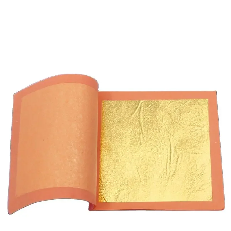 22K Gold Leaf Real Gold Foil 25pcs Booklet Gold Leaf Sheet 92% Gold 8X8cm for Decoration Wedding Birthday Party Tools