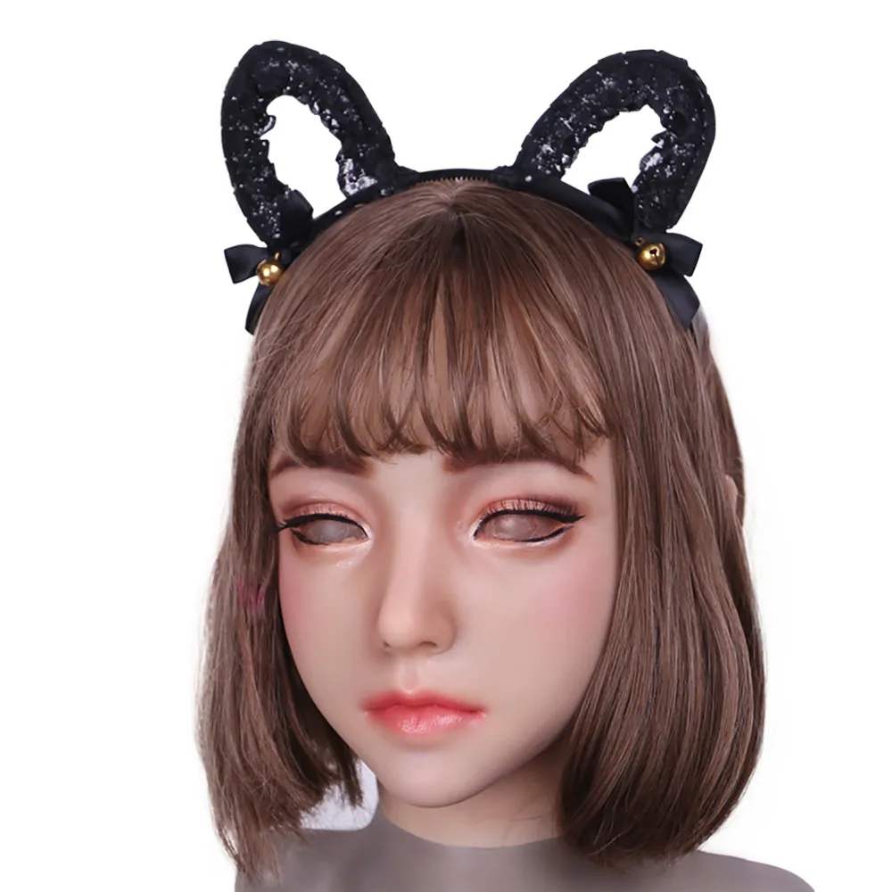 

Female Silicone Face Girl Realistic Lifelike Kawaii Lovely Facepiece for Crossdresser Drag Queen Shemale Transgender Sissy