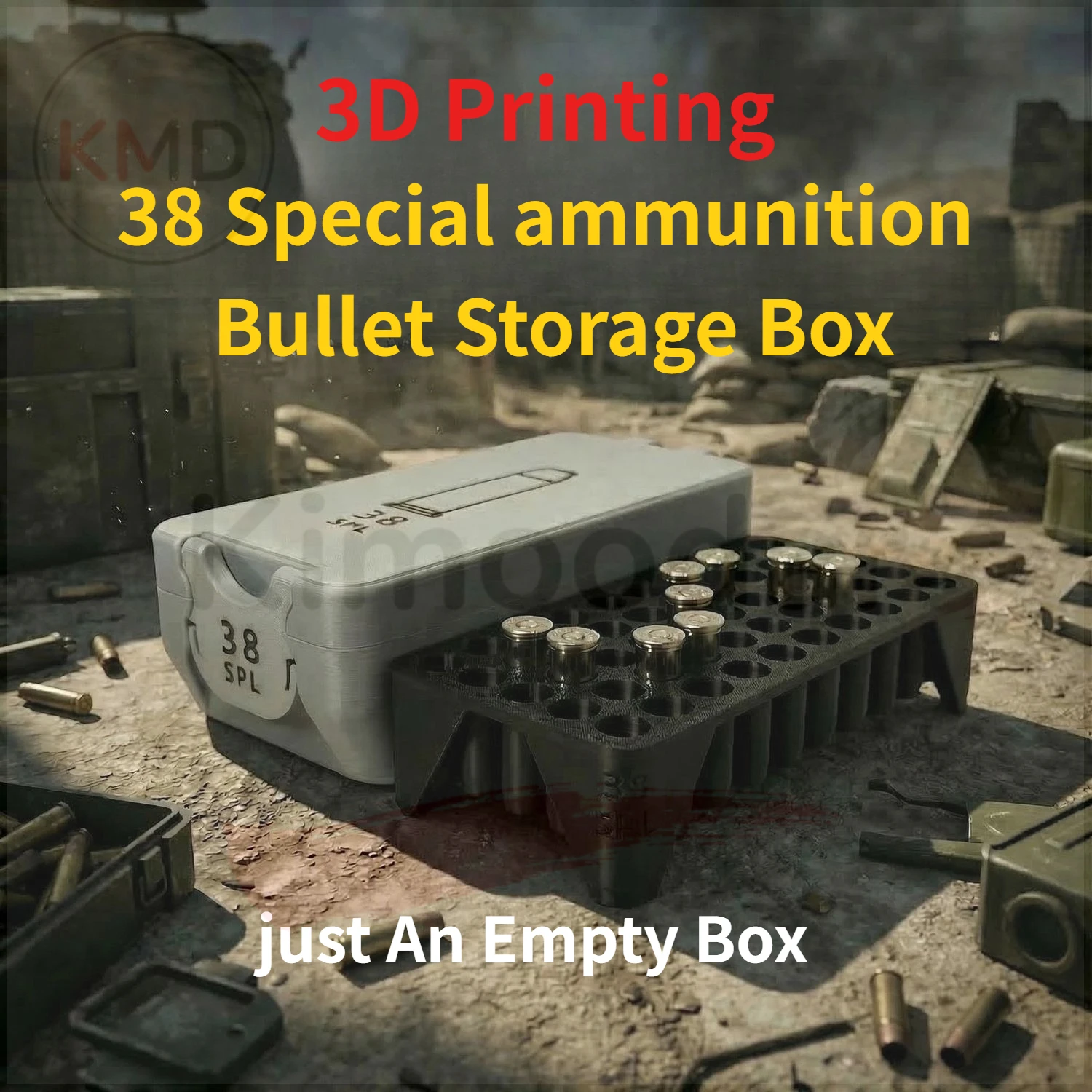 

Коробка для хранения патронов 38 Special, изготовленная методом 3D-печати, подарок для энтузиастов, настольная коллекционная вещь, просто пустая коробка.