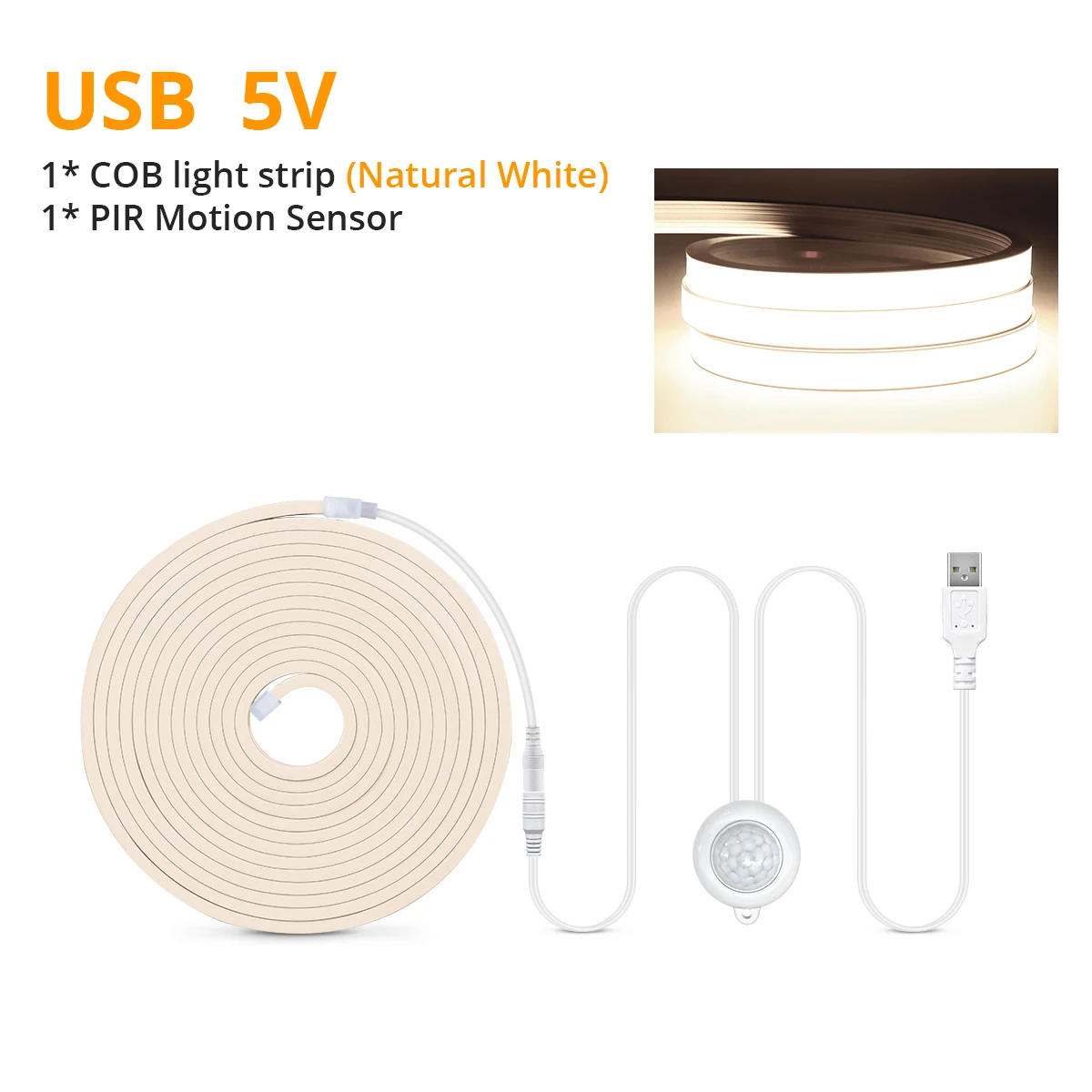 Smart PIR Bewegingssensor Super Heldere COB LED Strip Neonlicht Auto AAN/UIT 320 leds/m Waterdicht voor Keuken, Trap, Garderobe Decor